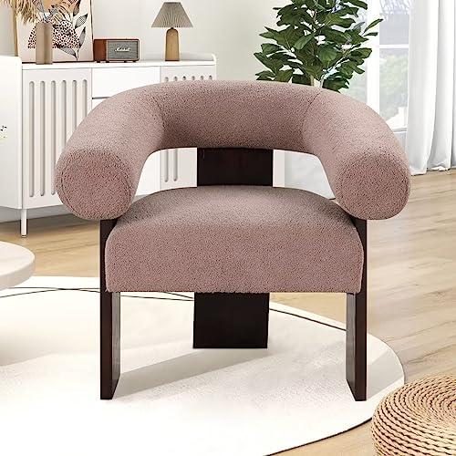 【並行輸入品】gefayluo Sherpa Chair， Accent Chair White Fluffy Chair Teddy Bar_4