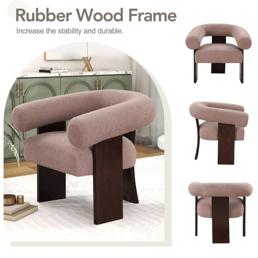 【並行輸入品】gefayluo Sherpa Chair， Accent Chair White Fluffy Chair Teddy Bar_6