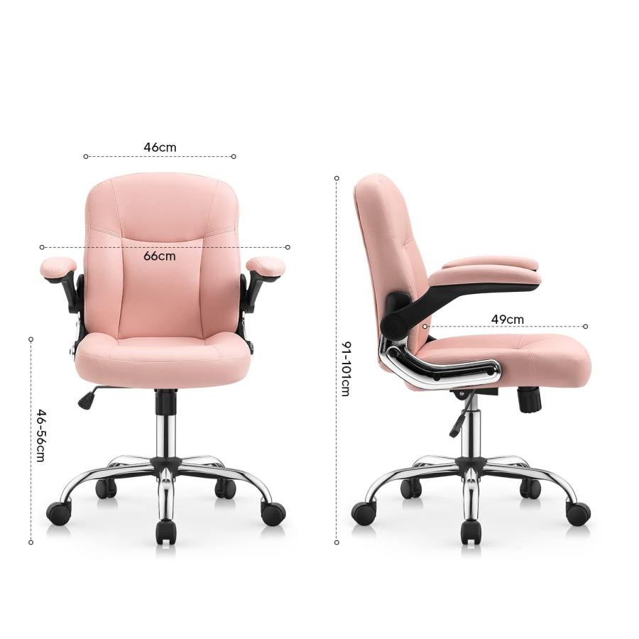 並行輸入品】JFGJL Home Office Chairs Pink Leather offce Chair with