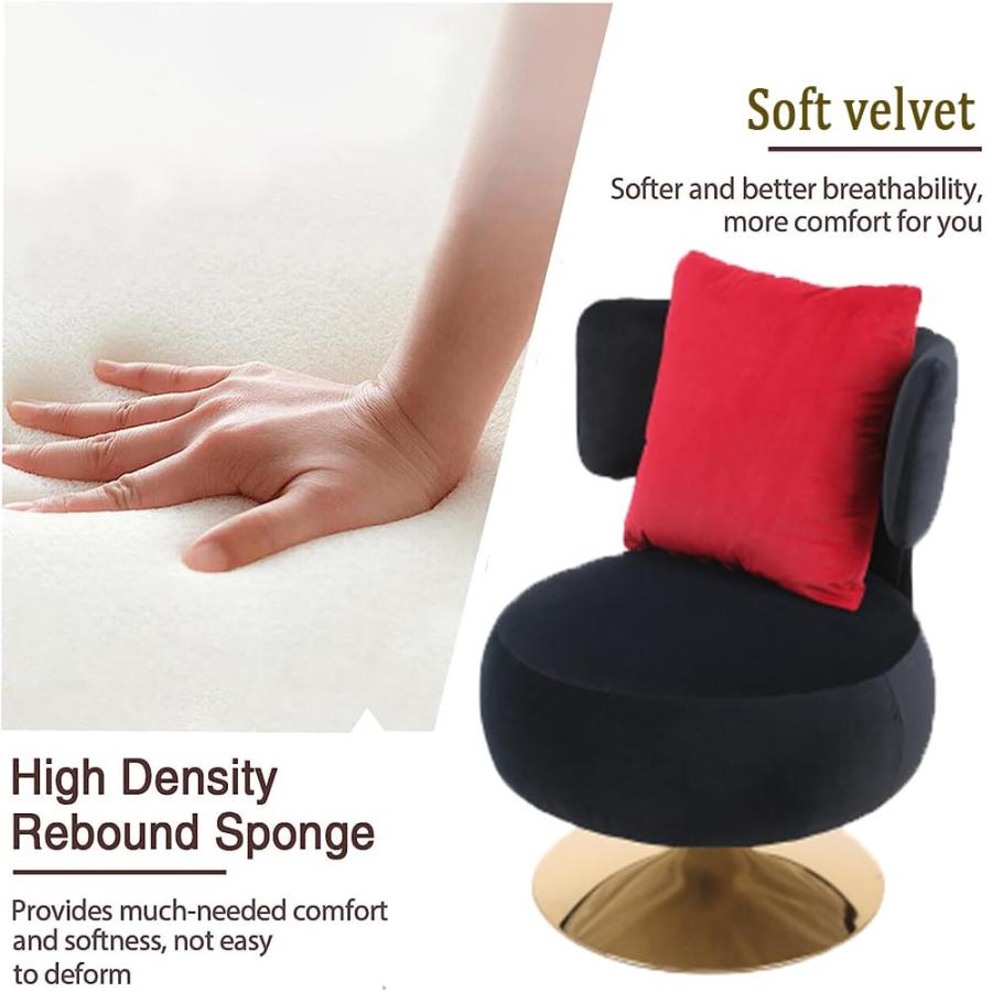【並行輸入品】MWrouqfur Swivel Accent Chair， Linen Fabric Upholstered 360°Swiv