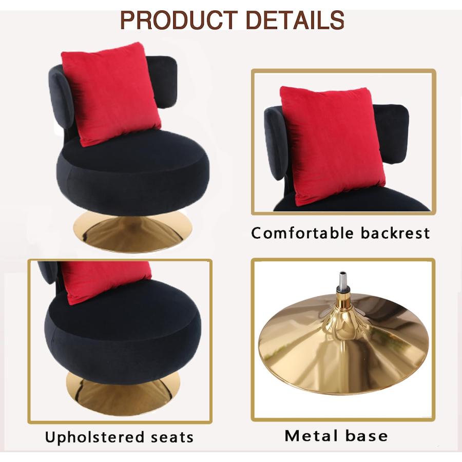 【並行輸入品】MWrouqfur Swivel Accent Chair， Linen Fabric Upholstered 360°Swiv