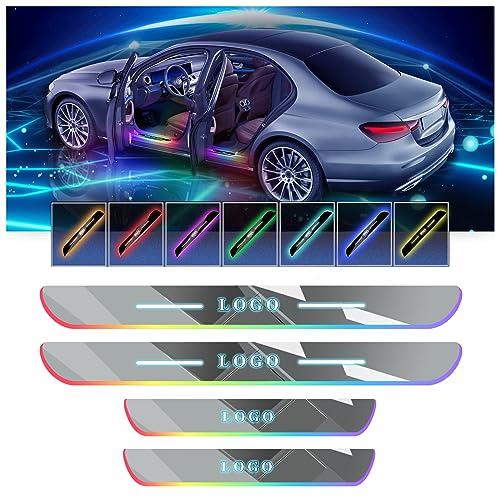 【並行輸入品】LINPOK LED Door Sill Lights, 4Pcs Wireless Car Door Lights, Blooの画像