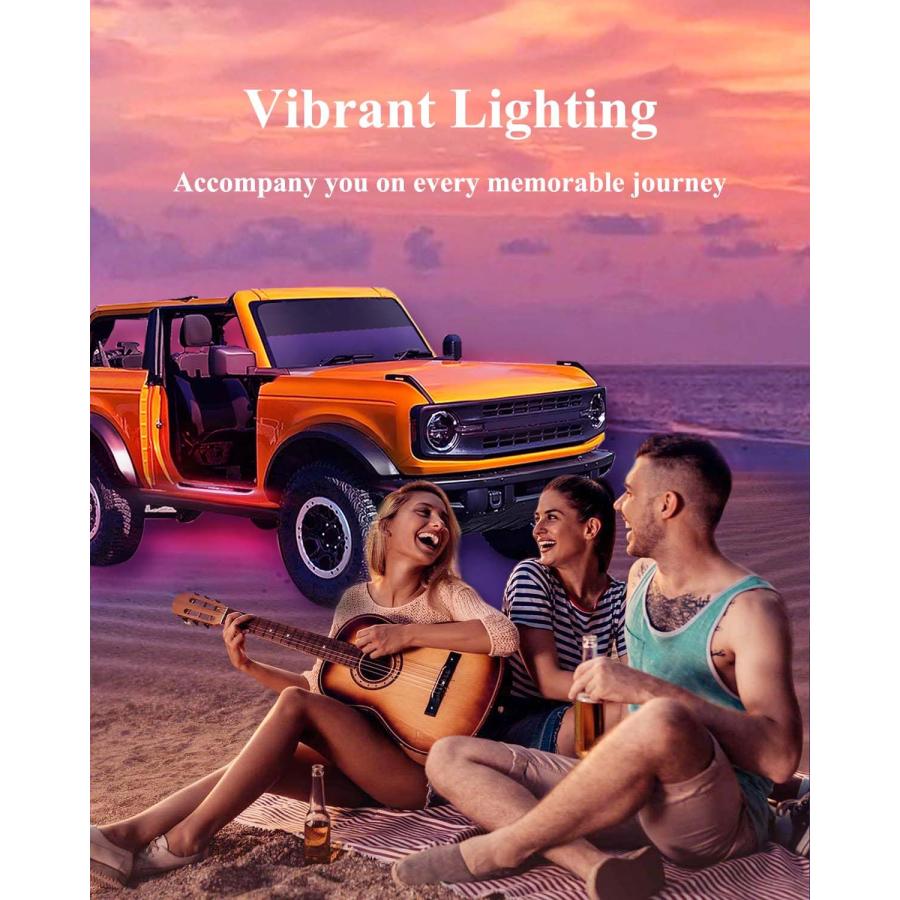 【並行輸入品】LINPOK LED Door Sill Lights, 4Pcs Wireless Car Door Lights, Blooの画像