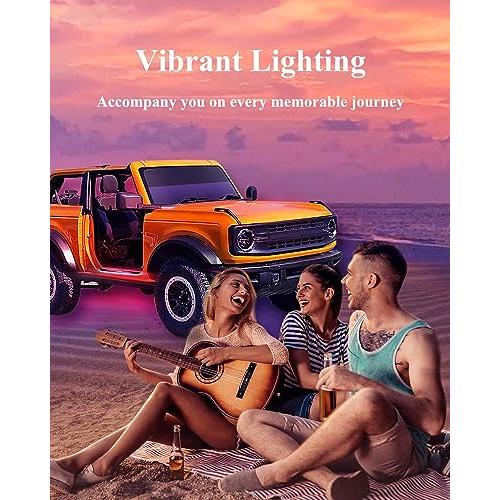 【並行輸入品】LINPOK LED Door Sill Lights, 4Pcs Wireless Car Door Lights, Blooの画像