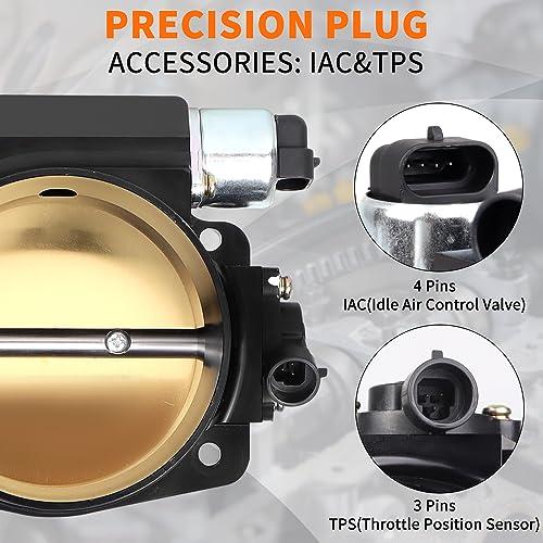 LOREADA 102mm Big Mouth Throttle Body For LS1 LS2 LS3 LS6 LS7 Engines - Aluminum Silver With TPS & IAC - View #2