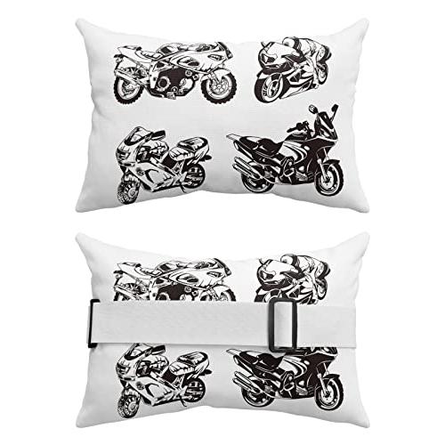 【並行輸入品】HERBED Outdoor Pillows Covers with Inserts Classic Realistic Bikの画像