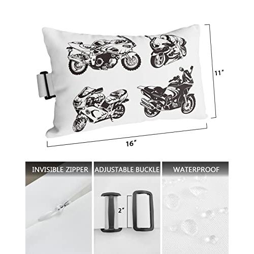 【並行輸入品】HERBED Outdoor Pillows Covers with Inserts Classic Realistic Bikの画像