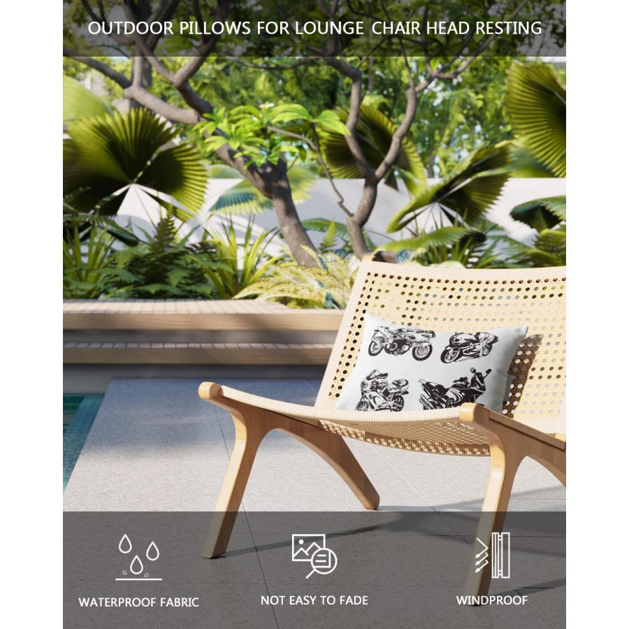 【並行輸入品】HERBED Outdoor Pillows Covers with Inserts Classic Realistic Bikの画像