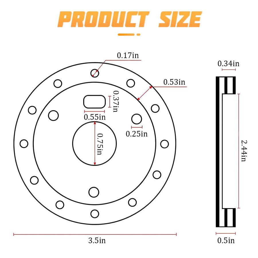 【並行輸入品】AICEL 0.5インチ 車用ステアリングホイールハブアダプター 変換スペーサー 6穴から3穴 アルミ合金製 自動車ステアリングホ |  | 03