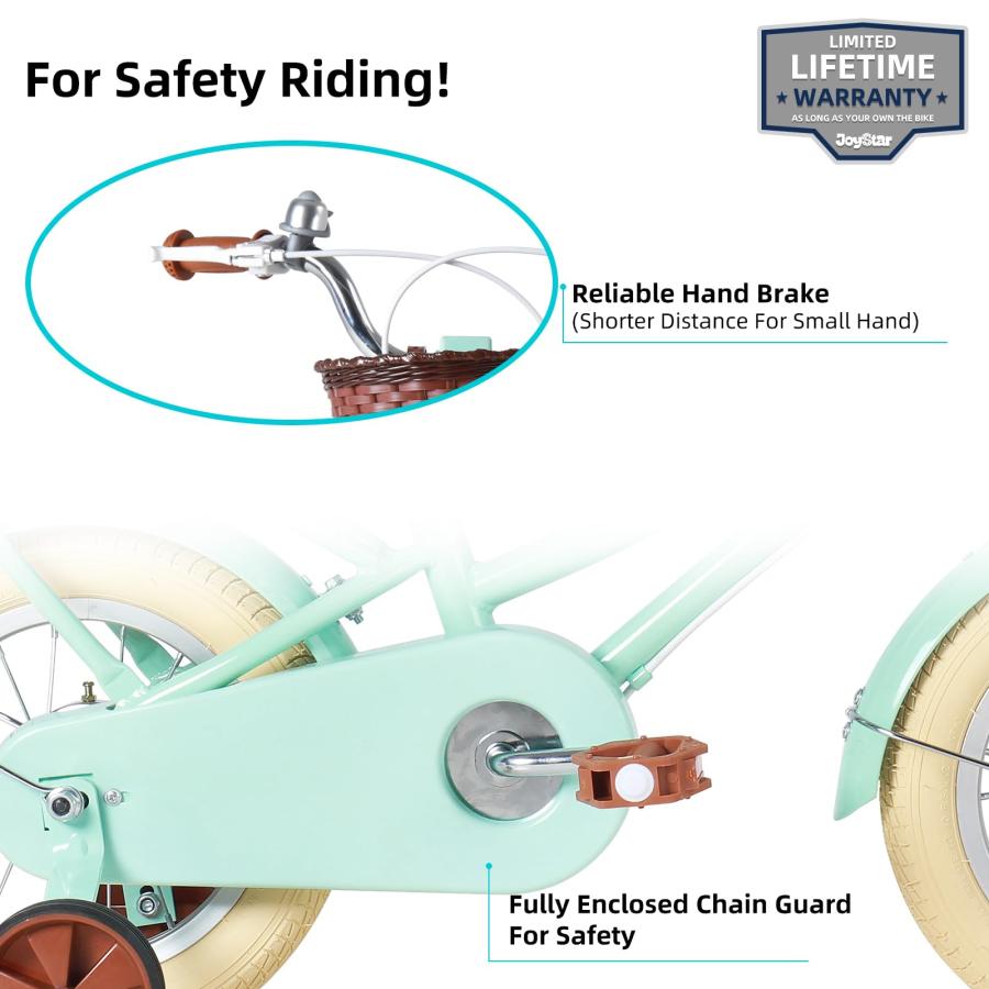 【並行輸入品】JOYSTAR (ジョイスター) 12インチ キッズバイク 3 4歳の幼児用 12 女児用 トレーニングホイール&バスケット付き | ブランド登録なし | 06