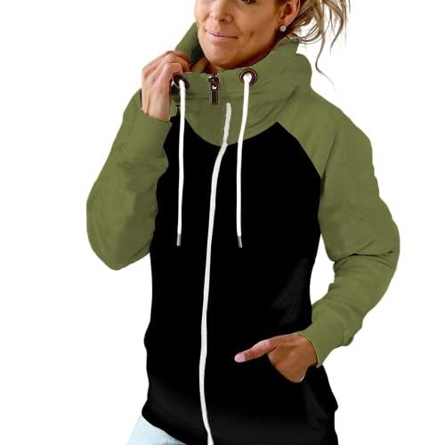 【並行輸入品】Women's Cute Hoodies Color Block Oversized Sweatshirts Casual Drの画像