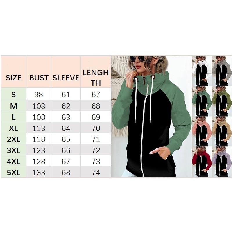 【並行輸入品】Women's Cute Hoodies Color Block Oversized Sweatshirts Casual Drの画像