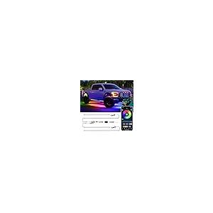 【並行輸入品】LivTee 車用アンダーグローキット アプリコントロール付き RGB LEDライト 音楽モードとDIYモード 2ラインデザインの画像