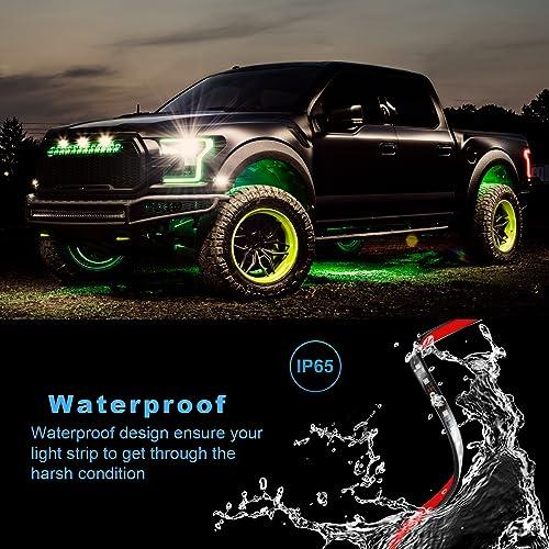 【並行輸入品】LivTee 車用アンダーグローキット アプリコントロール付き RGB LEDライト 音楽モードとDIYモード 2ラインデザインの画像