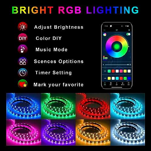 【並行輸入品】LivTee 車用アンダーグローキット アプリコントロール付き RGB LEDライト 音楽モードとDIYモード 2ラインデザインの画像