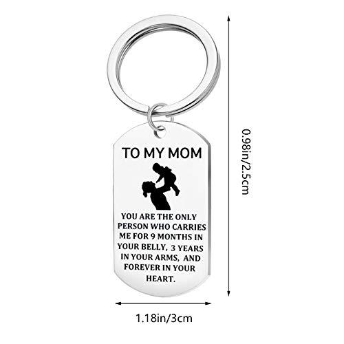 【並行輸入品】BSWAJIOJIO Key Chin Gift Steel Mother's Gift Day Ring Titanium Kの画像