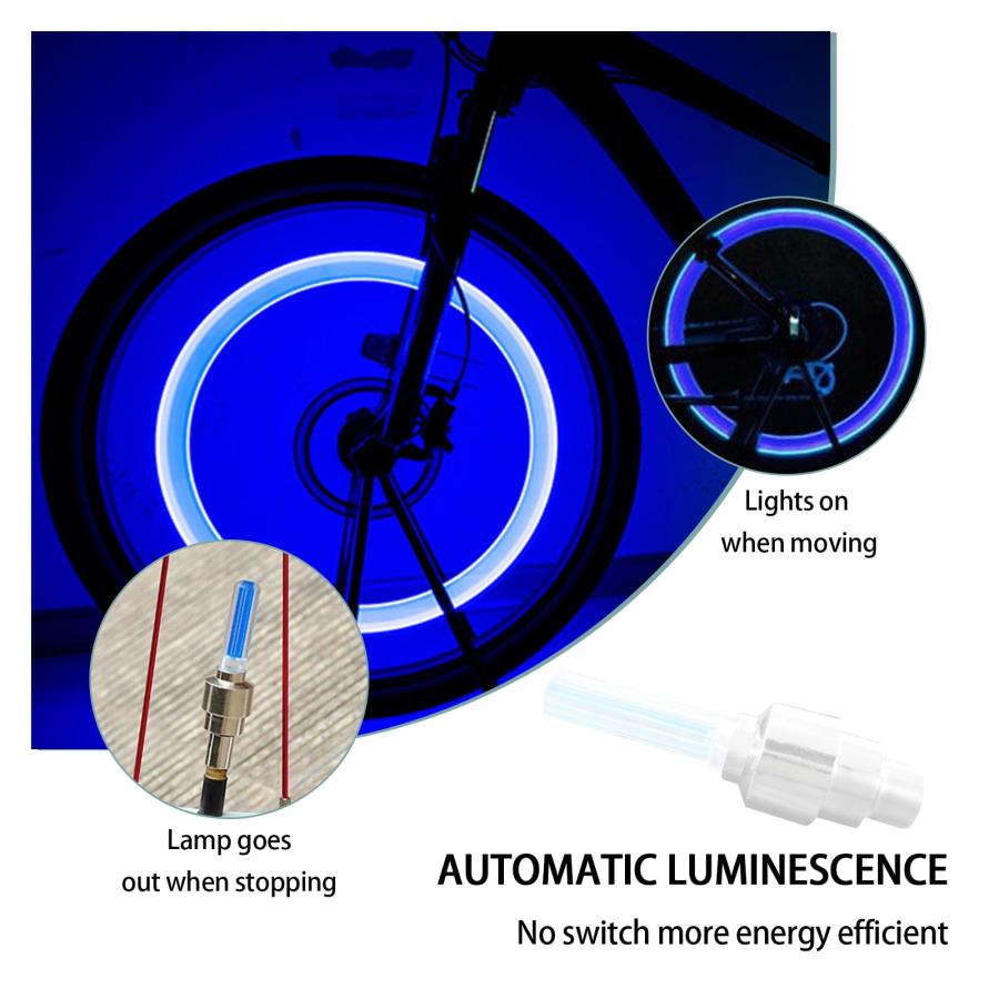 【並行輸入品】Dickno LEDフラッシュタイヤホイールライト、防水タイヤホイールバルブキャップライト、バッテリー付き、ユニバーサル車両LED |  | 09