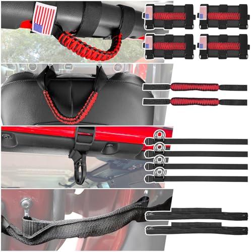 【並行輸入品】J Y デュオ グラブハンドルキット インテリアアクセサリー ジープラングラーグラディエーター用 ハンドル4本パラコードグリップ付 |  | 01