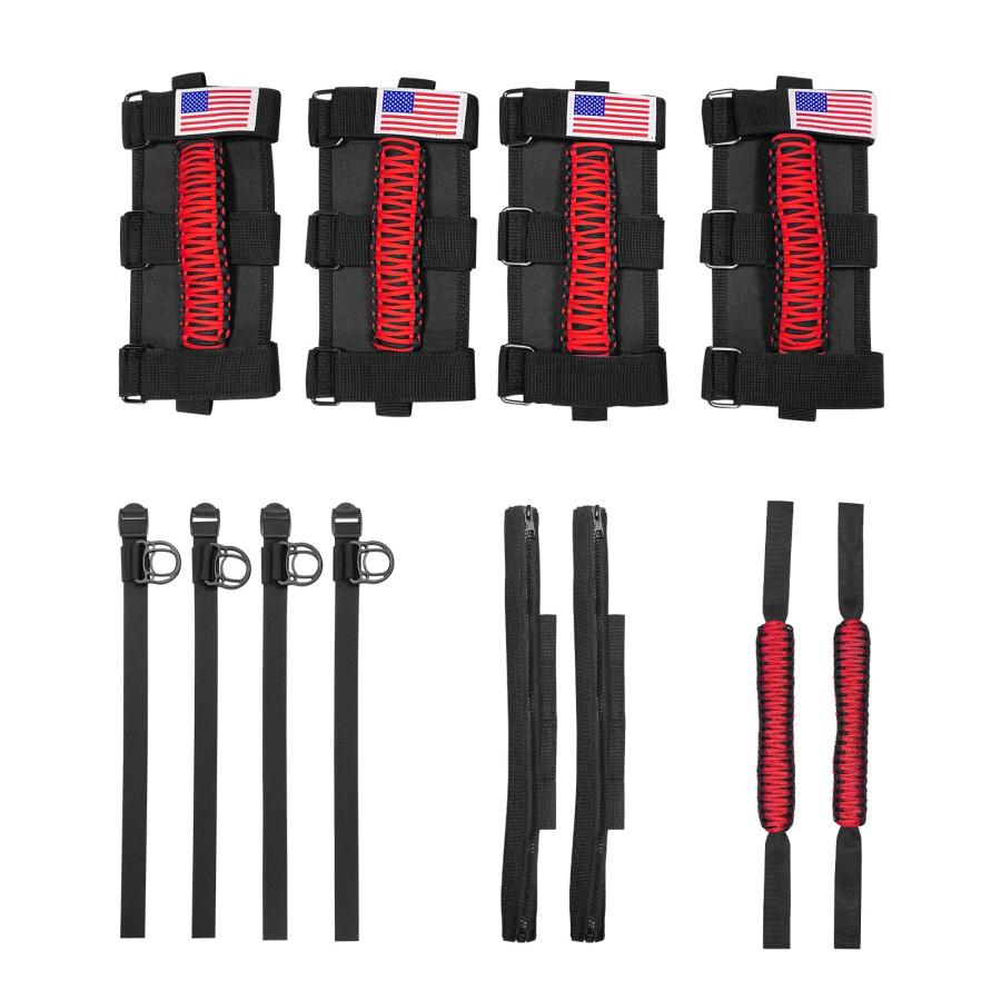 【並行輸入品】J Y デュオ グラブハンドルキット インテリアアクセサリー ジープラングラーグラディエーター用 ハンドル4本パラコードグリップ付 |  | 03