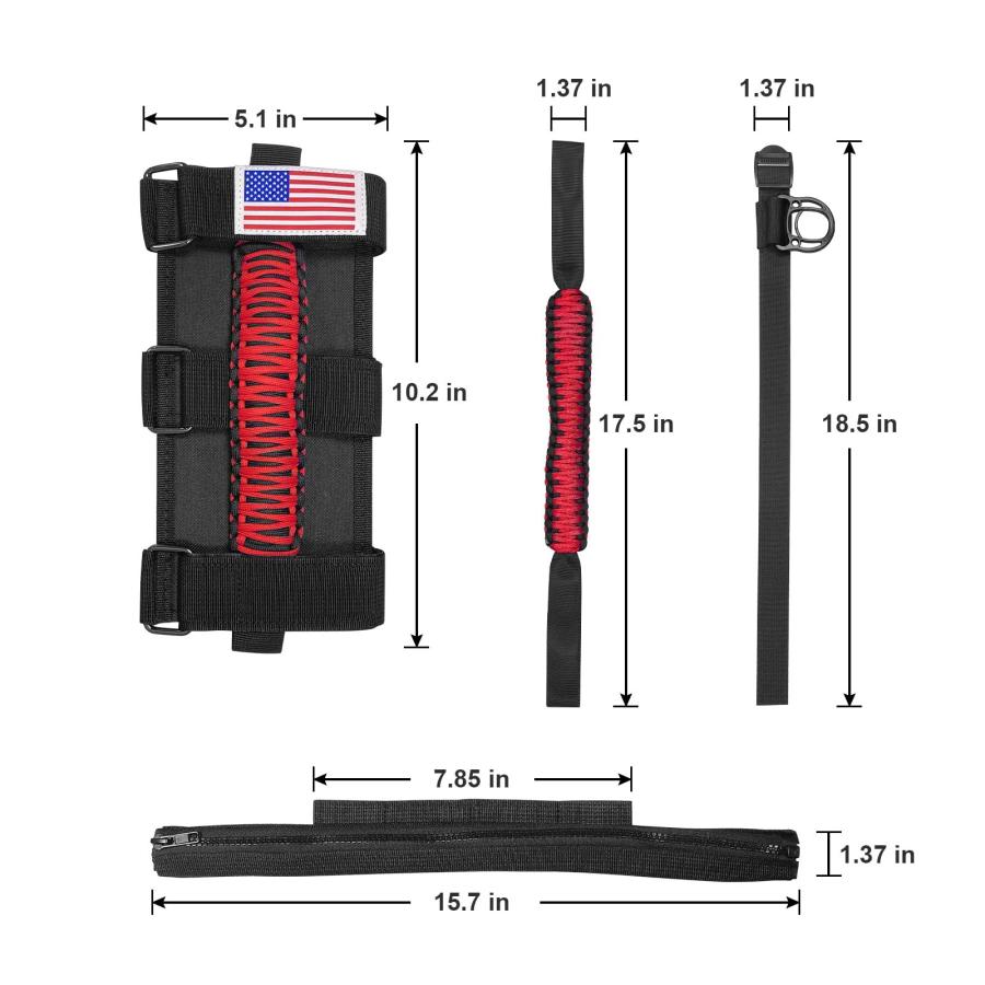 【並行輸入品】J Y デュオ グラブハンドルキット インテリアアクセサリー ジープラングラーグラディエーター用 ハンドル4本パラコードグリップ付 |  | 06