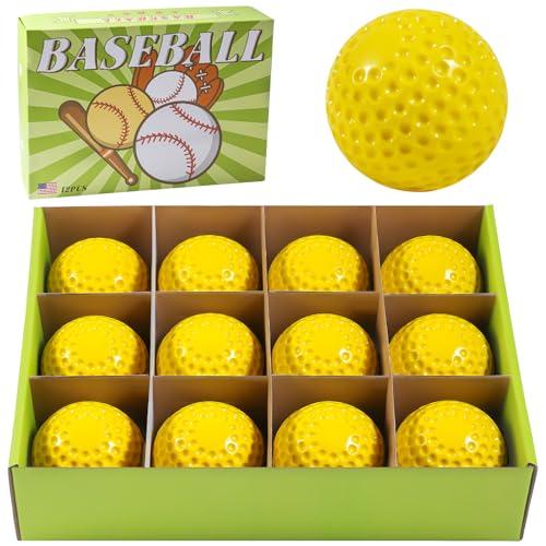 並行輸入品】イエローディンプル野球ボール 12個パック トレーニング