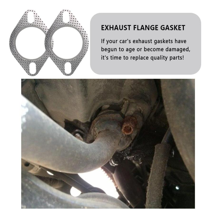 2PCS 2.5" Exhaust Manifold Gasket Set，2 Bolt Exhaust Pipe Gasket 並行輸入品