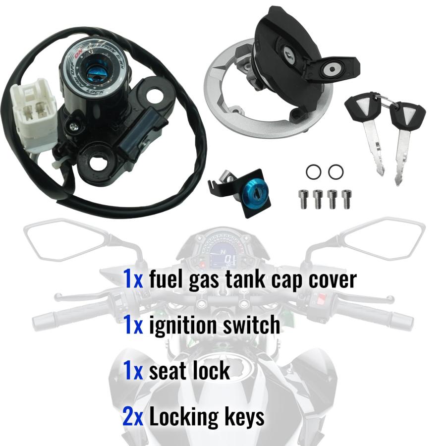 並行輸入品】Ignition Switch Key Set Fit for Kawasaki Z400 Ninja