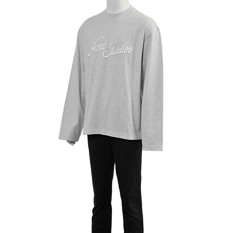 アクネストゥディオス Acne Studios ロンT 3D刺繍ロゴ 長袖 鹿の子 Tシャツ CL0369-92Hの画像