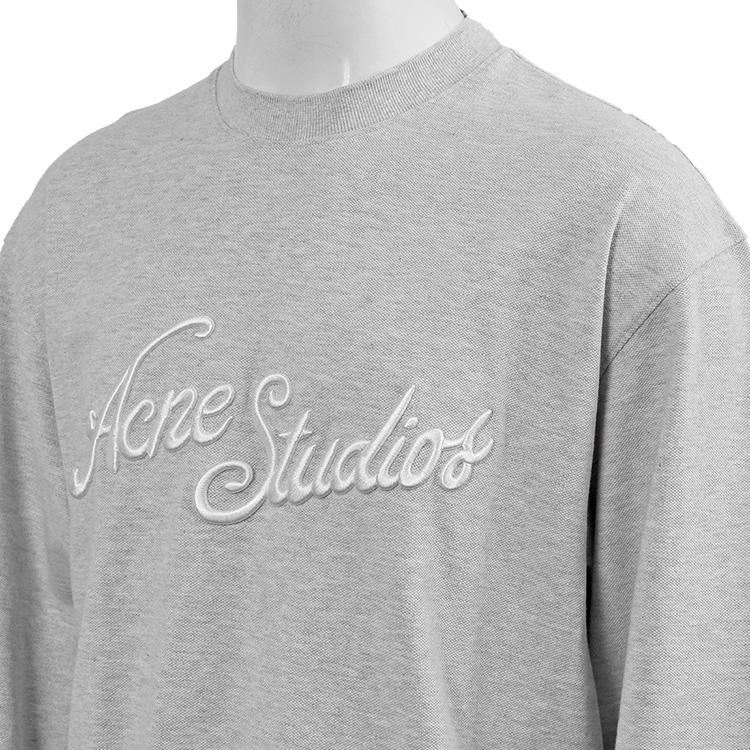 アクネストゥディオス Acne Studios ロンT 3D刺繍ロゴ 長袖 鹿の子 Tシャツ CL0369-92Hの画像