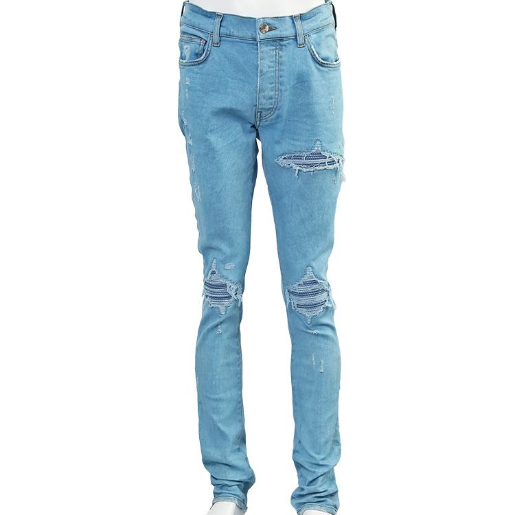 AMIRI アミリ AMDNSY1022 ASHLEY_BLUE Overdyed Mesh MX1 JEAN オーバーダイ メッシュ ダメージ デニムの画像