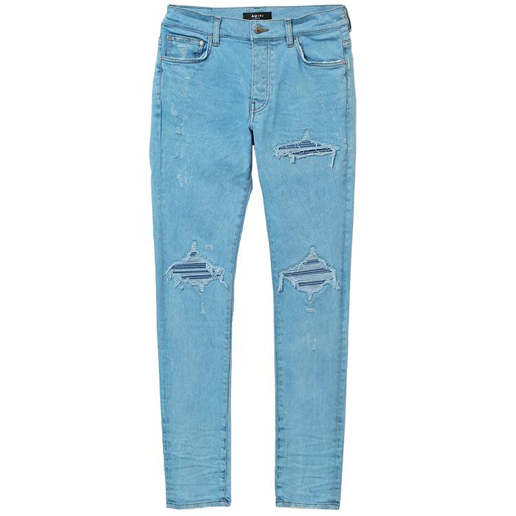 AMIRI アミリ AMDNSY1022 ASHLEY_BLUE Overdyed Mesh MX1 JEAN オーバーダイ メッシュ ダメージ デニムの画像