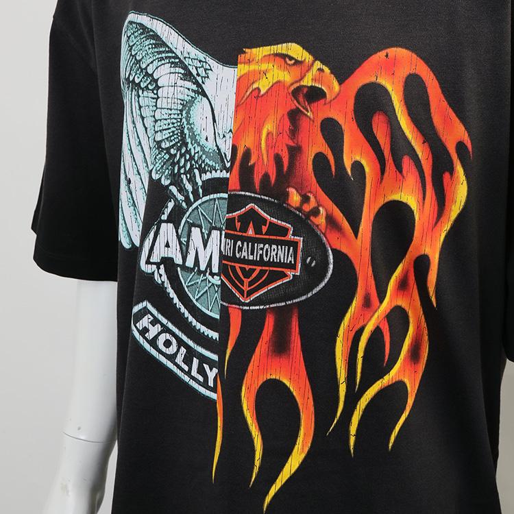 新品タグ付!AMIRI~アミリ コットンカシミヤ USA製 Mサイズ AMIRI (アミリ) ロゴ プリント ポケット スウェット プルオーバー
