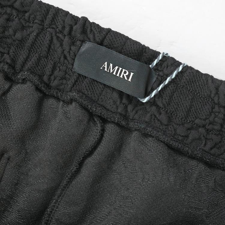 AMIRI アミリ MA QUAD 総柄 ワイド スウェットパンツ メンズ AMBMPA1022-001 BLACKの画像