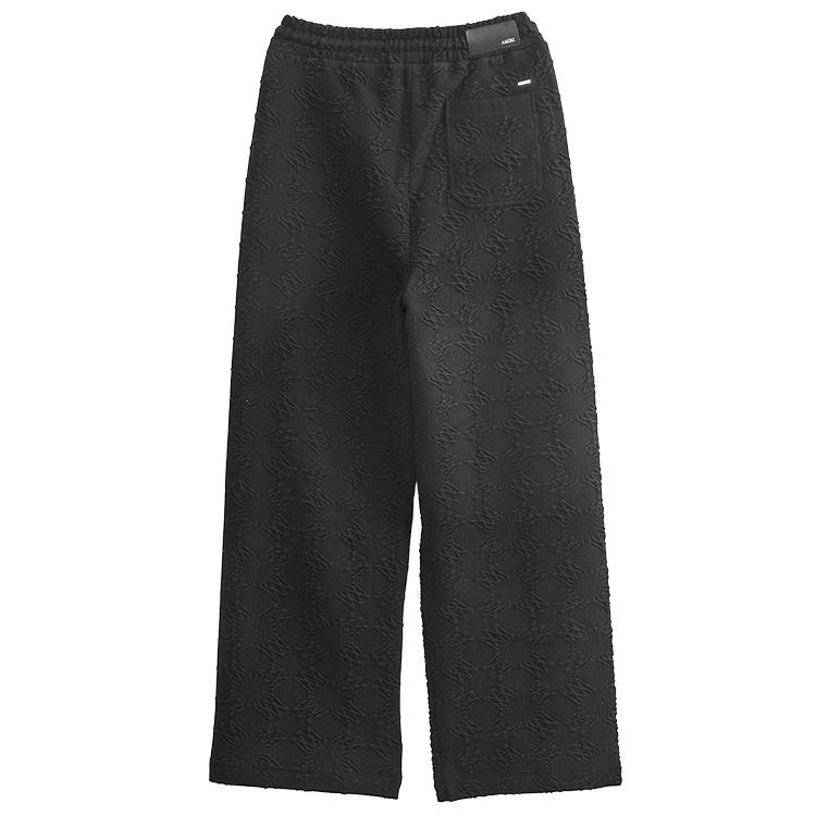 AMIRI アミリ MA QUAD 総柄 ワイド スウェットパンツ メンズ AMBMPA1022-001 BLACKの画像