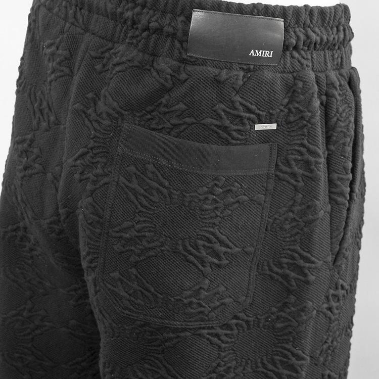 AMIRI アミリ MA QUAD 総柄 ワイド スウェットパンツ メンズ AMBMPA1022-001 BLACKの画像