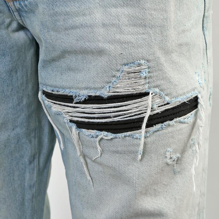 アミリ AMIRI リップド ジーンズ MX1 STRAIGHT FLARE JEAN AMBMJE1026-575 MIST INDIGOの画像