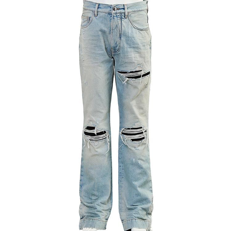 アミリ AMIRI リップド ジーンズ MX1 STRAIGHT FLARE JEAN AMBMJE1026-575 MIST INDIGOの画像
