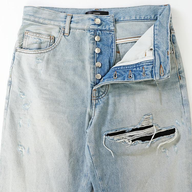 アミリ AMIRI リップド ジーンズ MX1 STRAIGHT FLARE JEAN AMBMJE1026-575 MIST INDIGOの画像