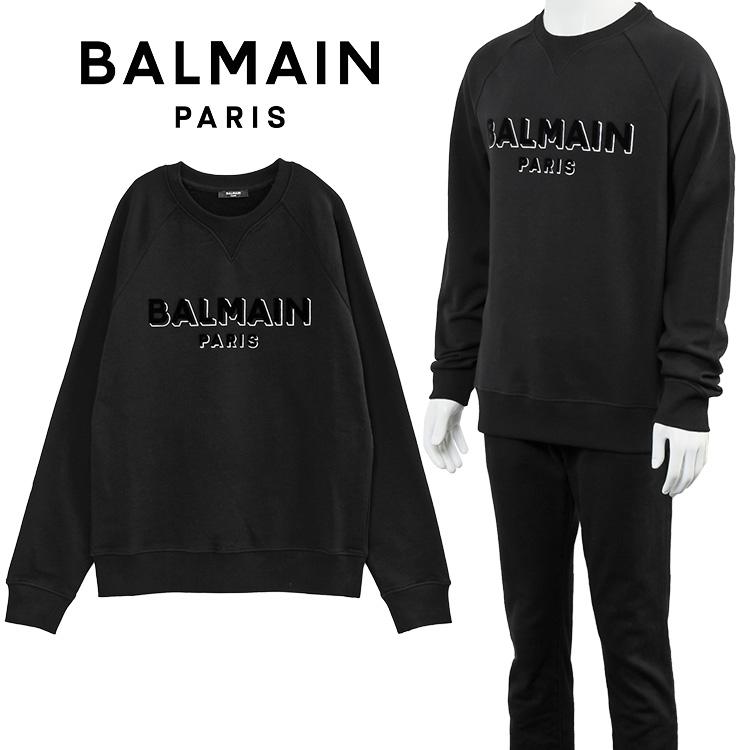 送料込み] BALMAIN ロゴ スウェットシャツブラックMサイズ