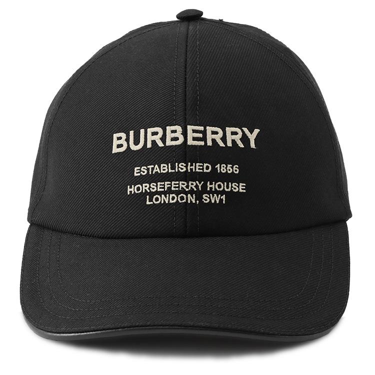 バーバリー BURBERRY ホースフェリーモチーフ コットンツイル ベースボールキャップ 8068034-B1047 BLACK/BEIGE