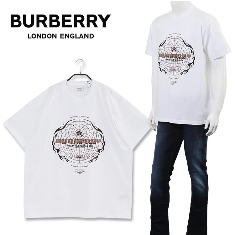 バーバリー BURBERRY ロゴグラフィックプリント オーバーサイズTシャツ 8049457-A1464 WHITE｜importbrand-jp