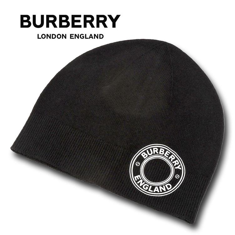 バーバリー BURBERRY ニットキャップ ロゴグラフィック カシミアブレンド ビーニー 8045083-A1189 BLACK