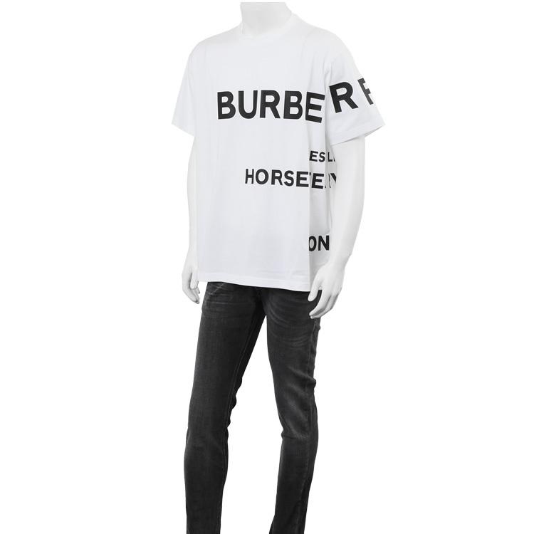 バーバリー Tシャツ BURBERRY ホースフェリープリント コットン オーバーサイズ 8040691-A1464 WHITE