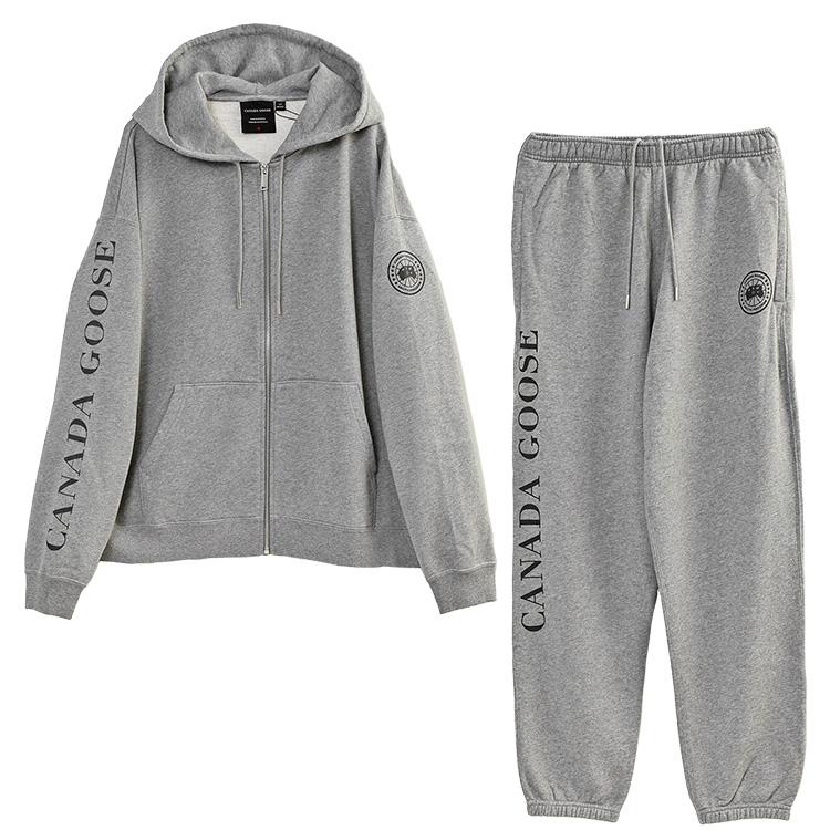 カナダグース CANADA GOOSE セットアップ ローヴ フルジップ ローヴ ジョガー 1540M1 1287M2 Stone Heather オーガニックコットン メンズの画像