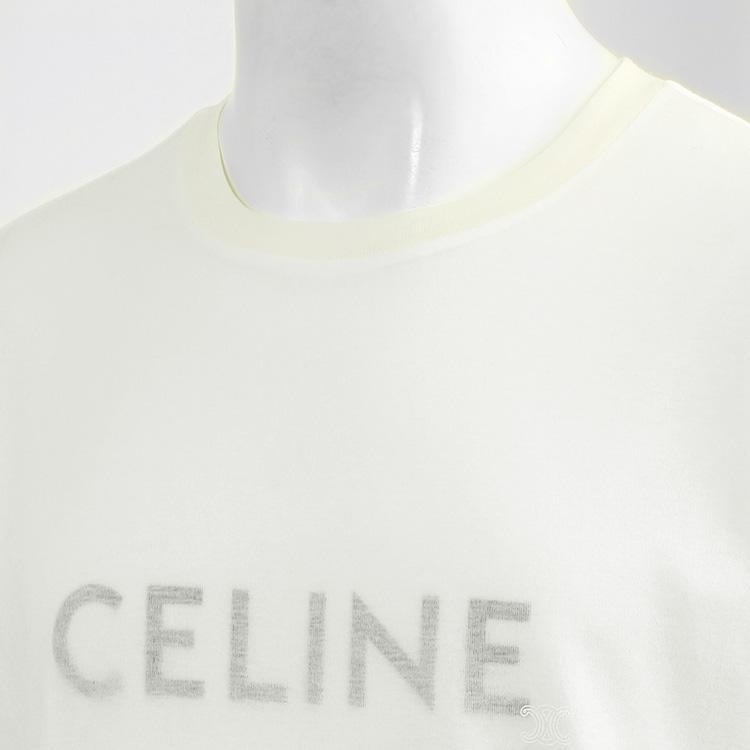 セリーヌ CELINE ダブルレイヤー Tシャツ RX0DT0F17-01OB：ホワイトの画像