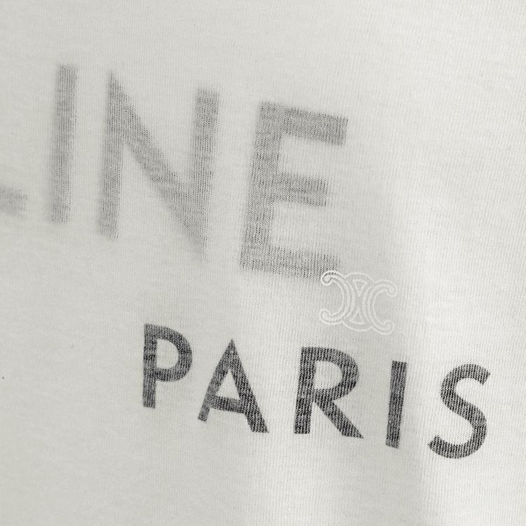 セリーヌ CELINE ダブルレイヤー Tシャツ RX0DT0F17-01OB：ホワイトの画像