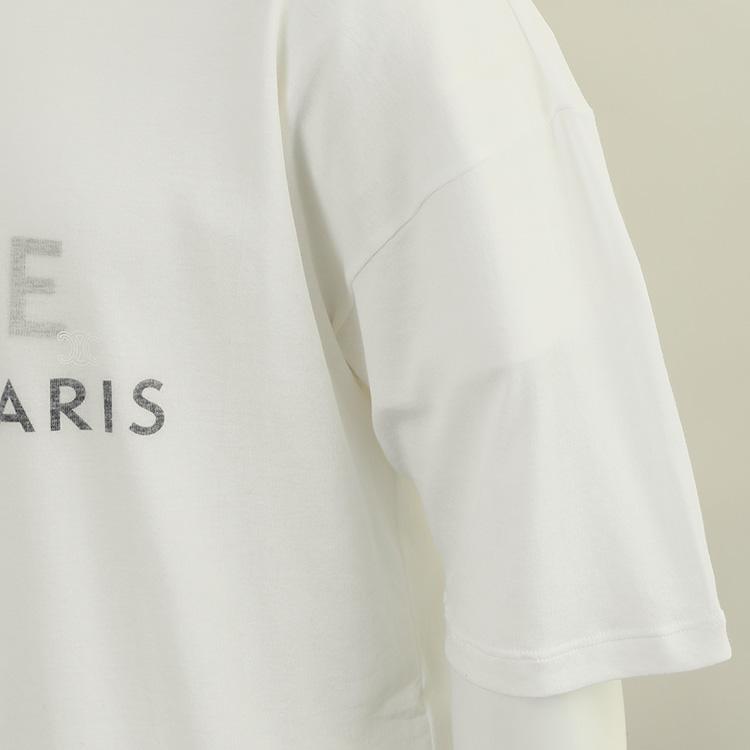 セリーヌ CELINE ダブルレイヤー Tシャツ RX0DT0F17-01OB：ホワイトの画像