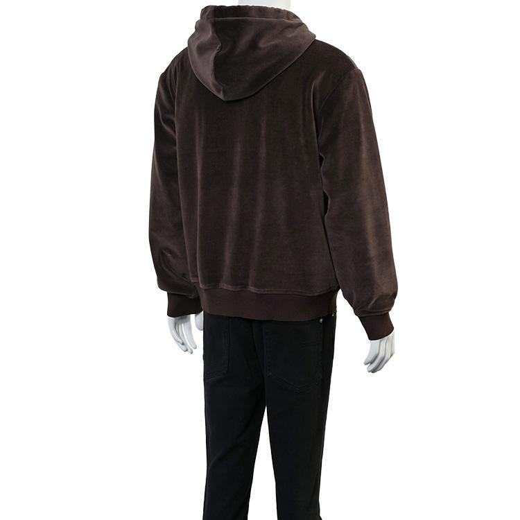 セリーヌ CELINE ベルベット ジップアップ パーカー RY0GC0F09-19JJ ブラウン/エクリュの画像