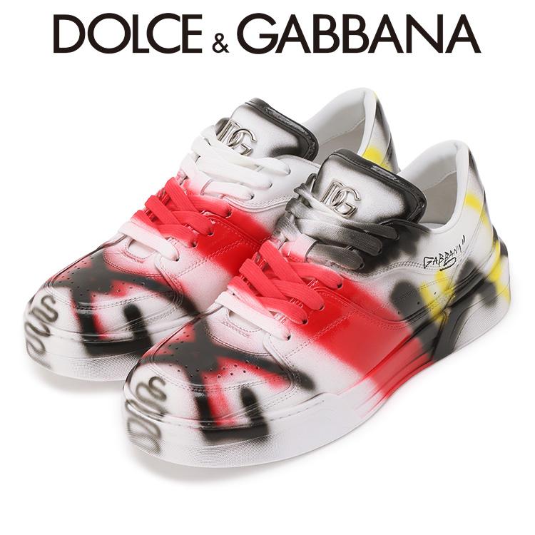 DOLCE&GABBANA ニューローマ レザー スニーカー スプレーグラフィティ CS2119-AD972-80995