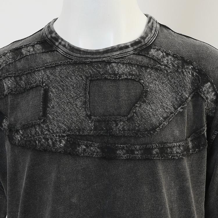 ディーゼル DIESEL Tシャツ オーバルD T-BOXT-DEN A19545-0HGBX メンズ ユーズド加工 ガーメントダイ ブラックの画像